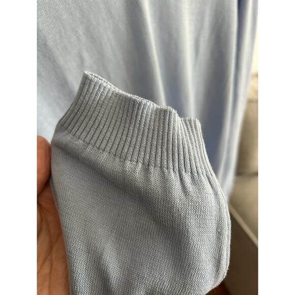 Made In Italy Cotton Extra Fine Blue Sweater L Preppy Coastal Old Money Summer - Picture 4 of 13